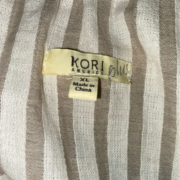 Kori America Off Shoulder Striped Mini Dress | Embroidered Ruffle Detail Size XL - Picture 6 of 10